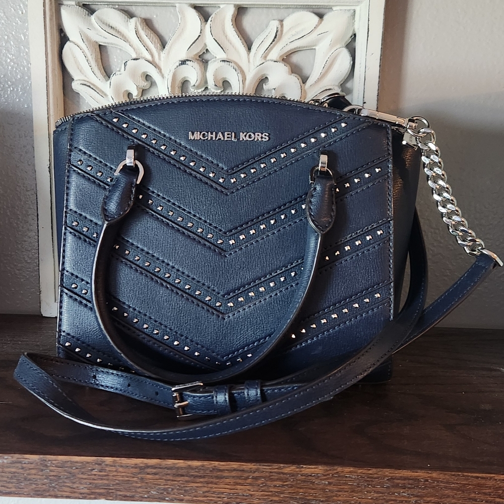 Michael Kors studded crossbody in Navy Blue